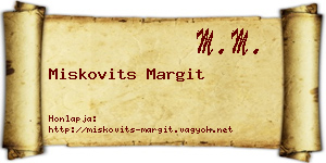 Miskovits Margit névjegykártya